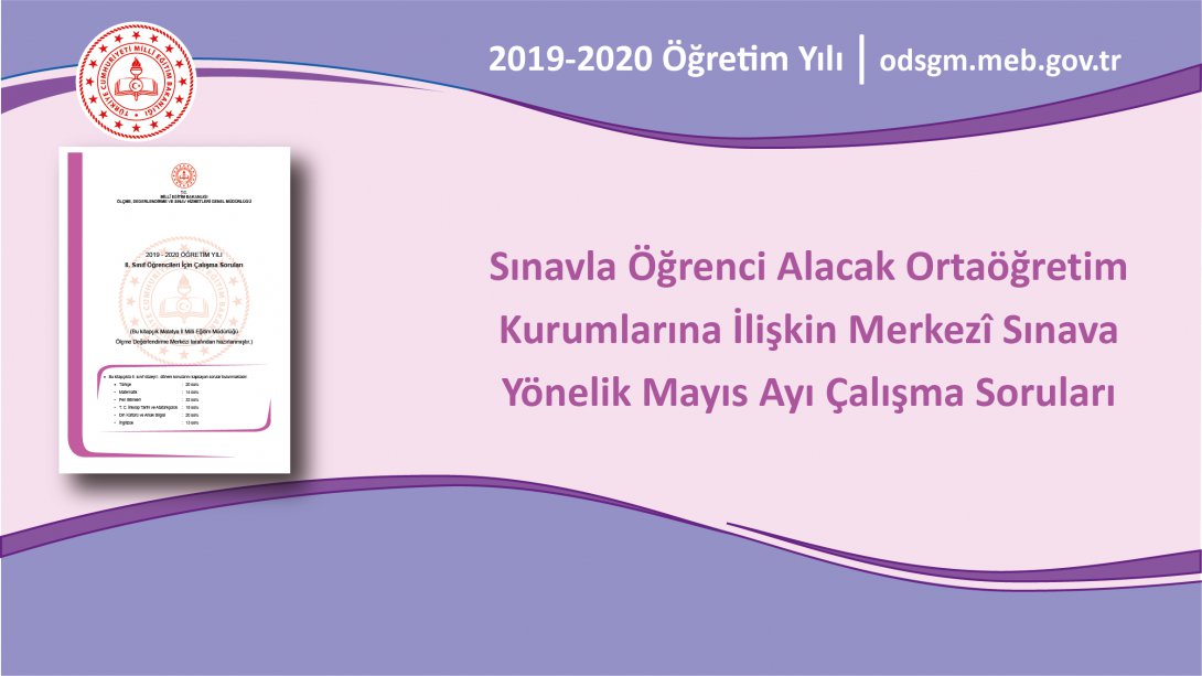LGS Mayıs Ayı Çalışma Soruları Yayımlandı.