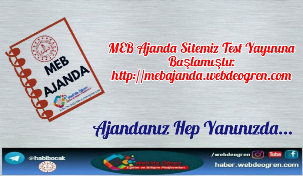 MEB Ajanda Sitemiz Test Yayınına Başlamıştır