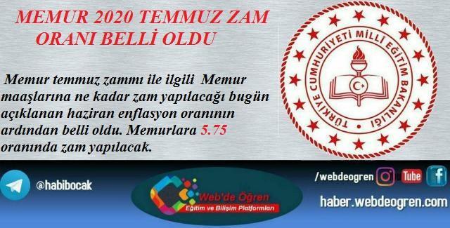 Memur 2020 Temmuz Zam Oranı Belli Oldu