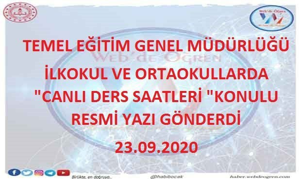 TEGM “İlkokul ve Ortaokularda Canlı Ders Saatleri” Konulu Yazı Gönderdi