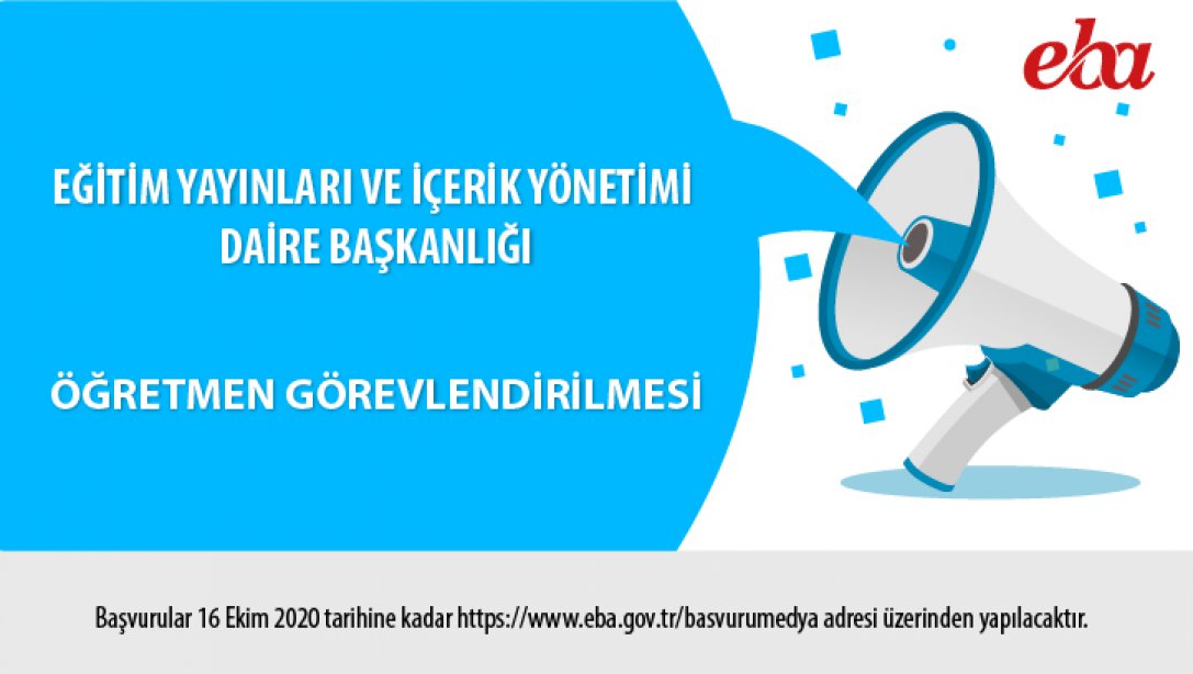 Yeğitek EBA’ya Öğretmen Görevlendirmesi Yapacak.