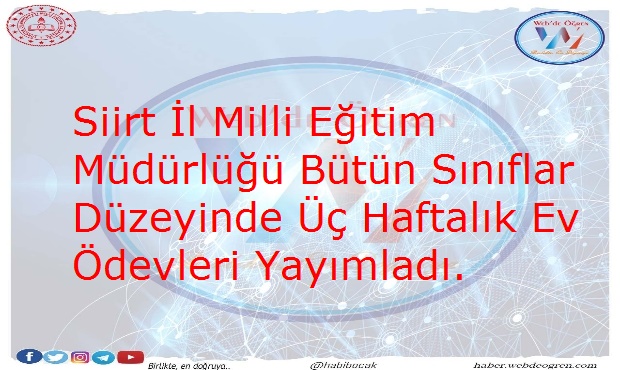 Siirt İl Millî Eğitim Müdürlüğü Ev Ödevleri Serisi.