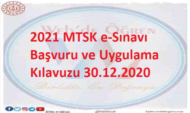 2021 MTSK e-Sınavı Başvuru ve Uygulama Kılavuzu 30.12.2020