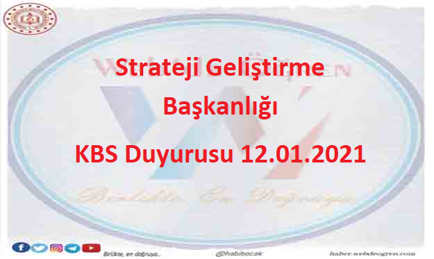 Strateji Geliştirme Başkanlığı KBS Duyurusu 12.01.2021