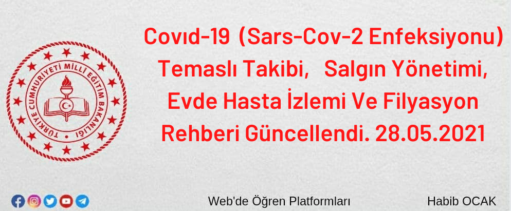 Covıd-19 (Sars-Cov-2 Enfeksiyonu) Temaslı Takibi, Salgın Yönetimi, Evde Hasta İzlemi Ve Filyasyon Rehberi Güncellendi. 28.05.2021