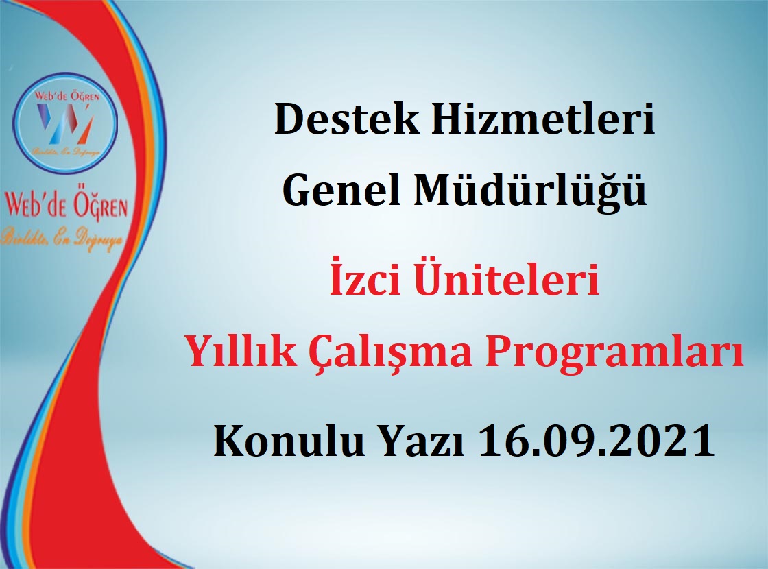 Destek Hizmetleri Genel Müdürlüğü İzci Üniteleri Yıllık Çalışma Programları Konulu Yazı 16.09.2021