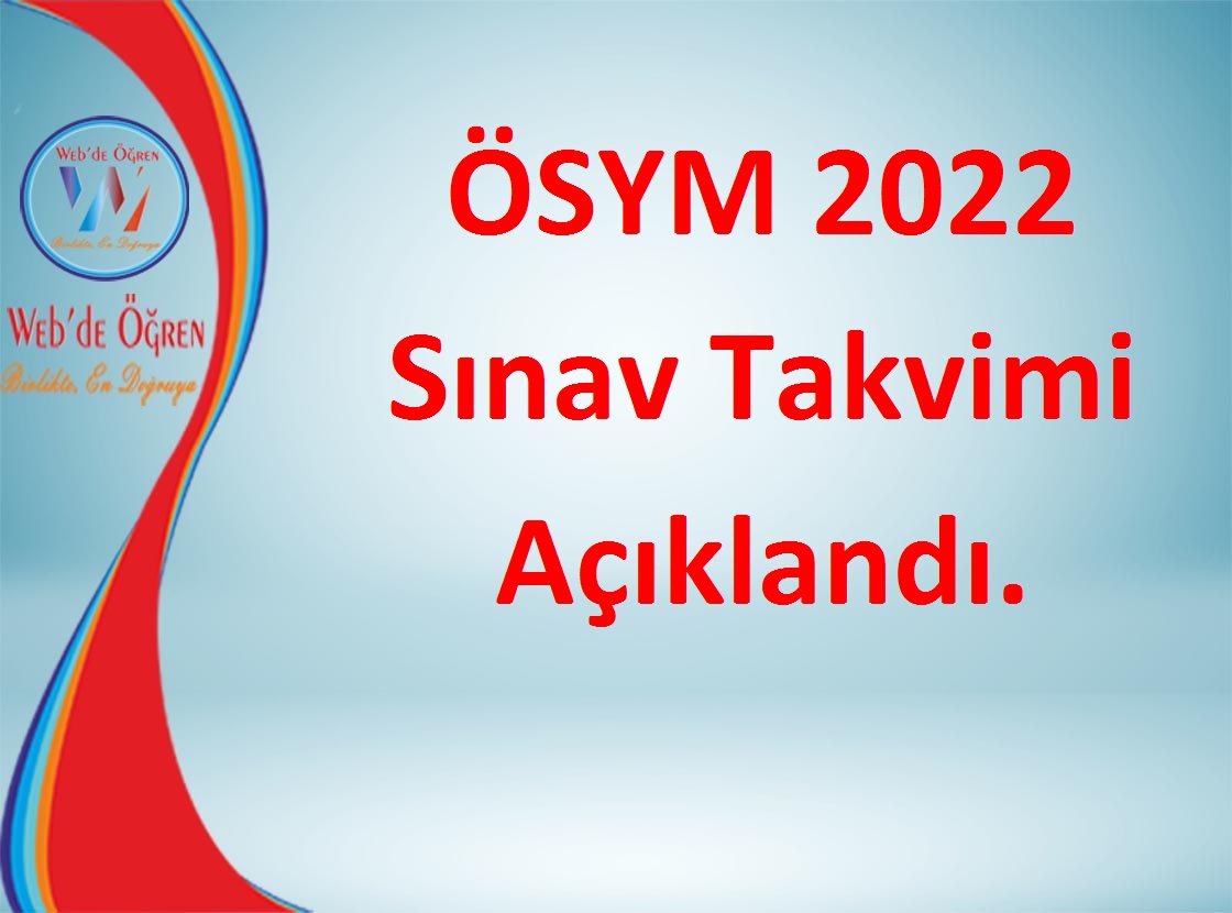 ÖSYM 2022 Sınav Takvimi