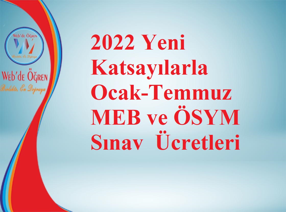 2022 Yeni Katsayılarla Ocak-Temmuz MEB ve ÖSYM Sınav Ücretleri