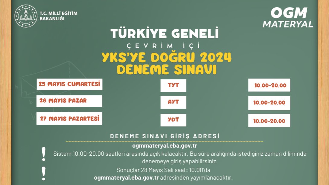 Meb’den Yks’ye Doğru 2024 Türkiye Geneli Çevrim İçi Deneme Sınavı